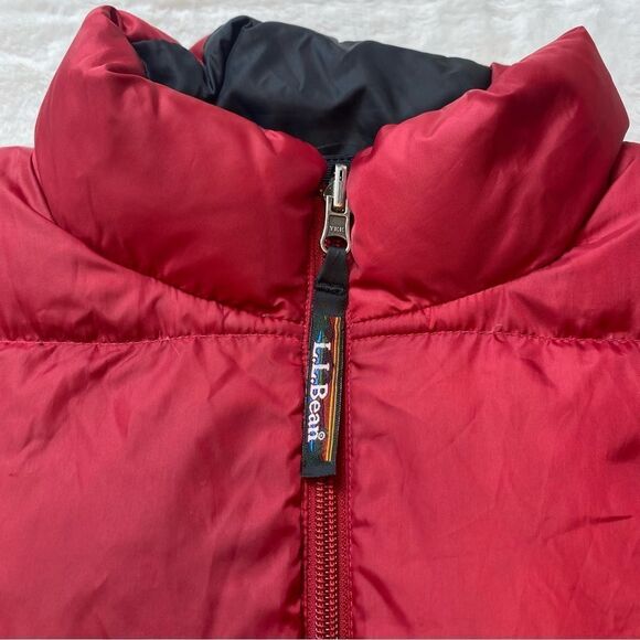 L.L. Bean Reversible Down Filled Puffer Vest Red/Black Size Small - Picture 8 of 15